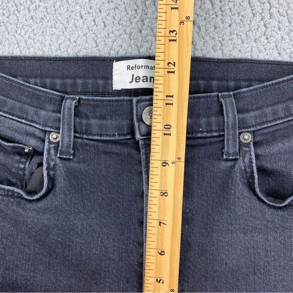 Reformation Women's Faded Black Destroyed High Rise & Skinny Jeans  |  Size: 29 - Picture 9 of 15